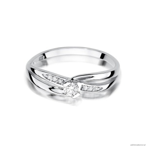 Pierścionek W415 Diament 0,10ct białe złoto