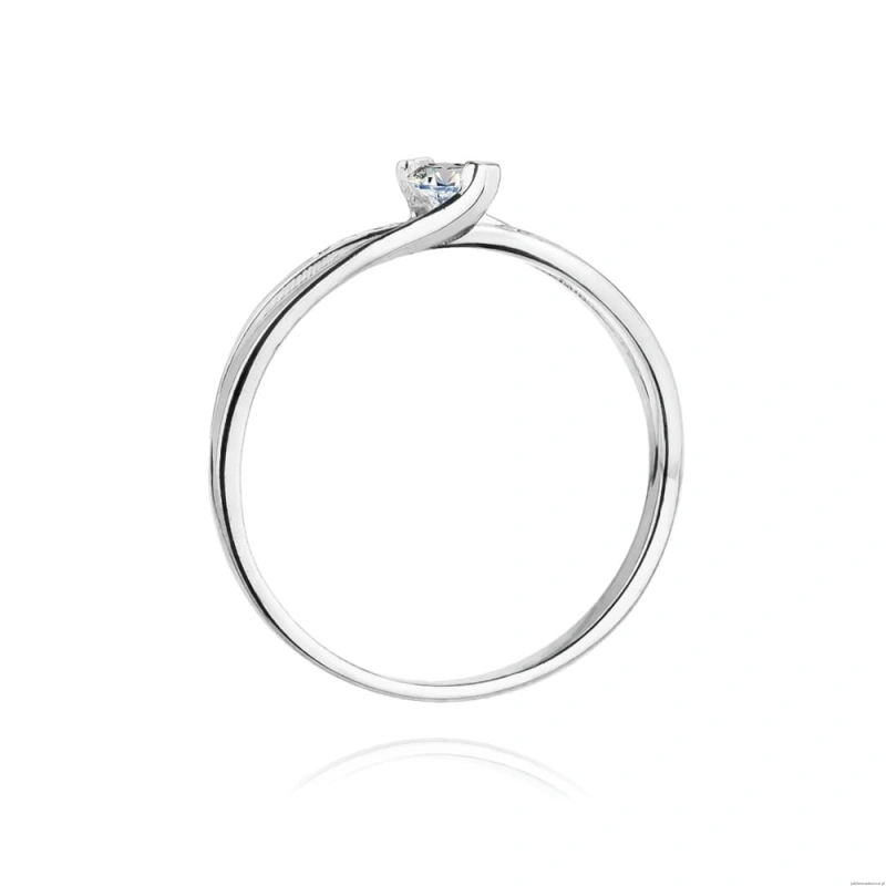 Pierścionek W415 Diament 0,10ct białe złoto