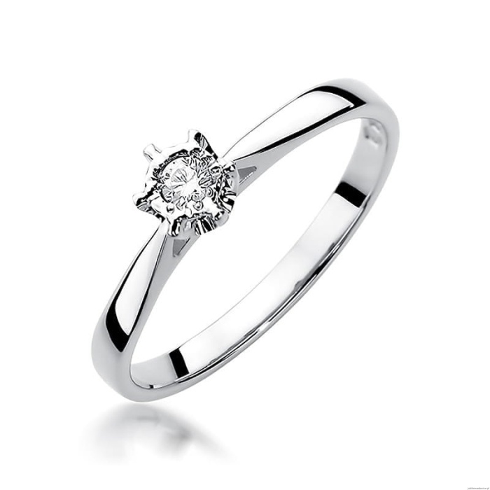 Pierścionek W426 Diament 0,05ct białe złoto