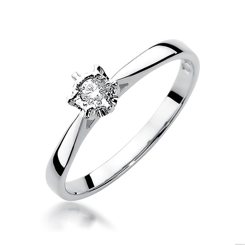 Pierścionek W426 Diament 0,05ct białe złoto