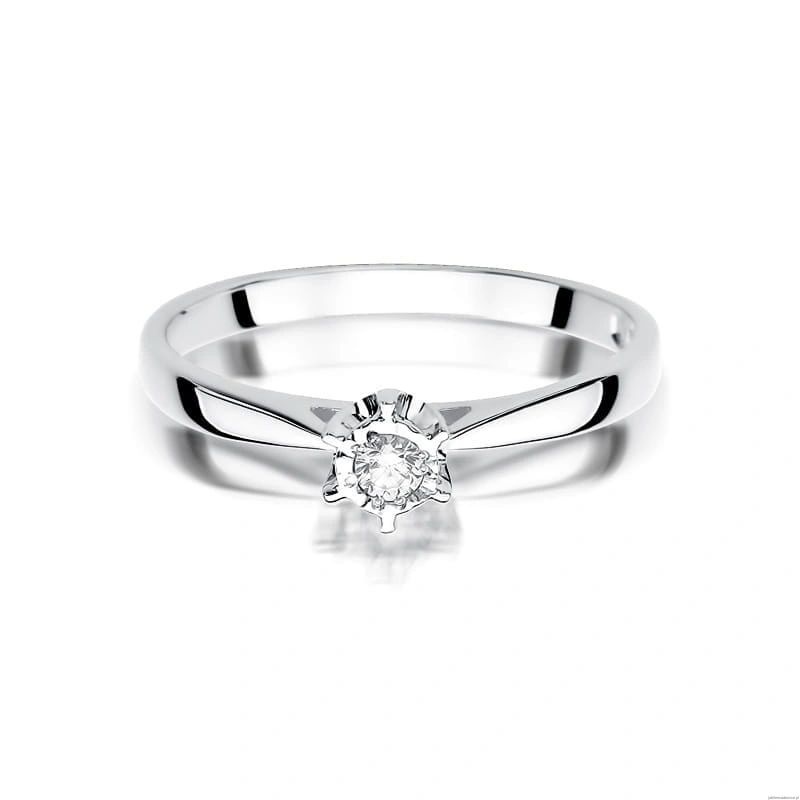 Pierścionek W426 Diament 0,05ct białe złoto