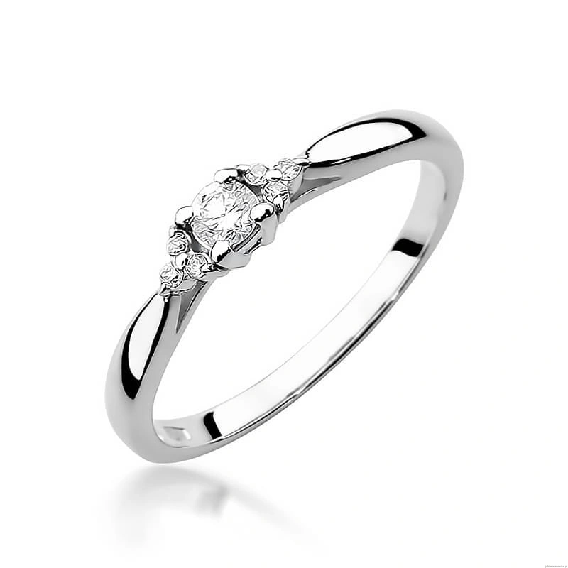 Pierścionek W428 Diament 0,10ct białe złoto