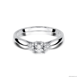 Pierścionek W428 Diament 0,10ct białe złoto