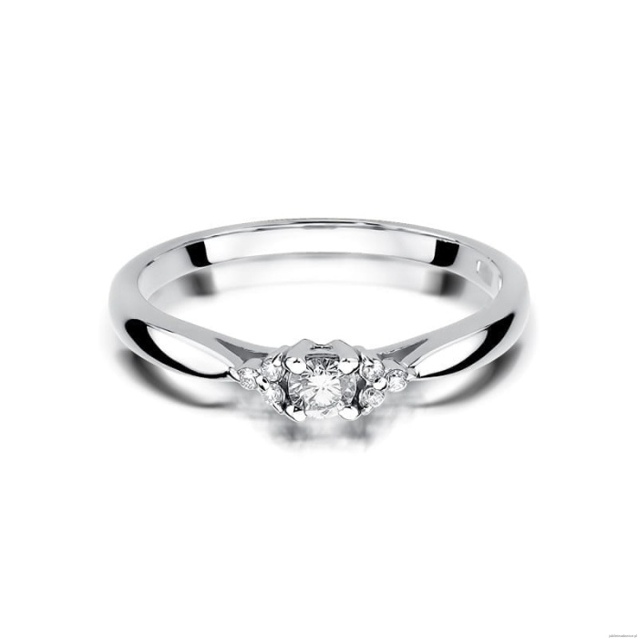 Pierścionek W428 Diament 0,10ct białe złoto