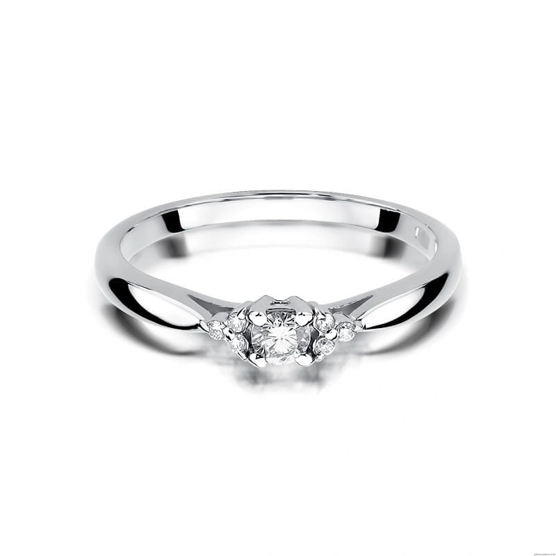Pierścionek W428 Diament 0,10ct białe złoto