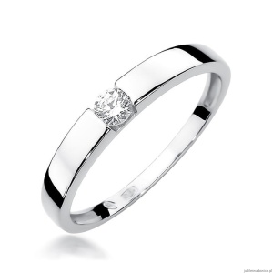 Pierścionek W432 Diament 0,12ct białe złoto