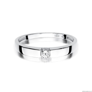 Pierścionek W432 Diament 0,12ct białe złoto