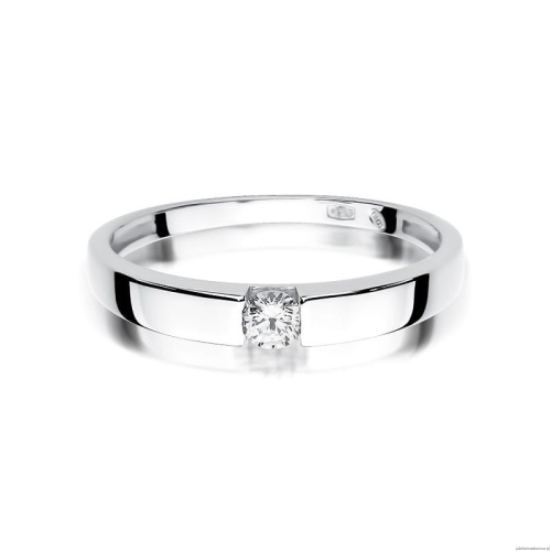 Pierścionek W432 Diament 0,12ct białe złoto