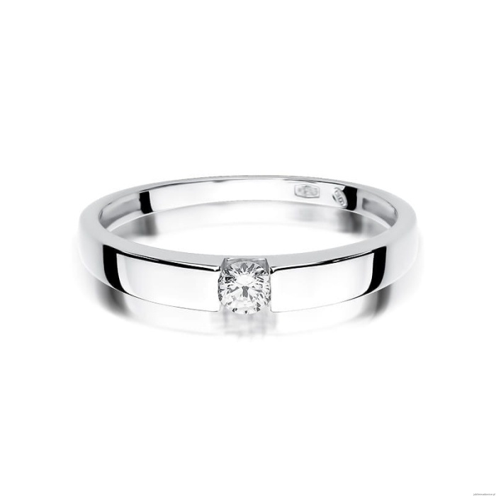 Pierścionek W432 Diament 0,12ct białe złoto