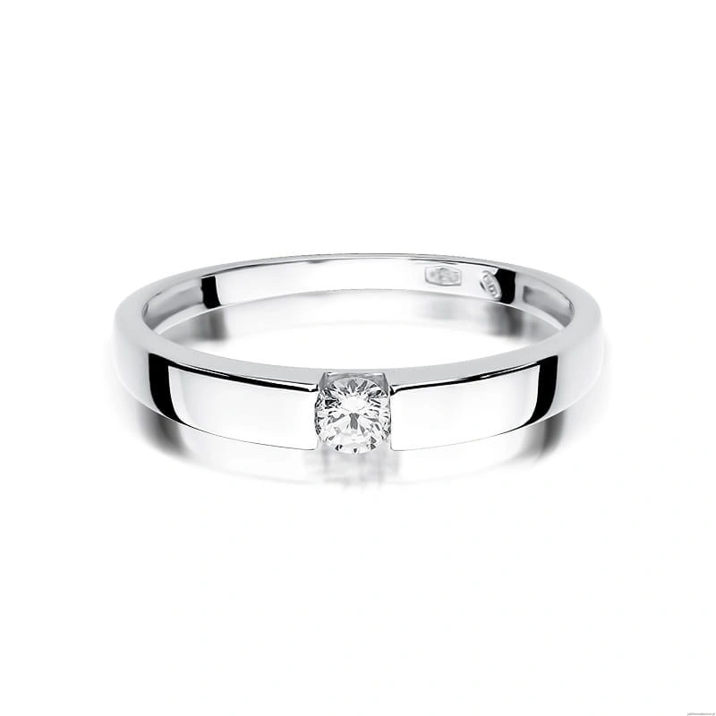 Pierścionek W432 Diament 0,12ct białe złoto