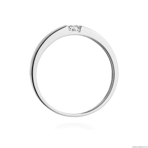 Pierścionek W432 Diament 0,12ct białe złoto
