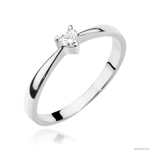 Pierścionek W433 Diament 0,10ct białe złoto