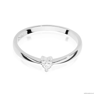 Pierścionek W433 Diament 0,10ct białe złoto