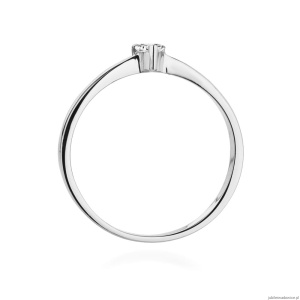 Pierścionek W433 Diament 0,10ct białe złoto