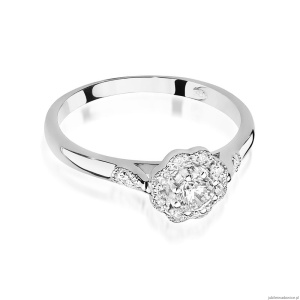 Pierścionek W434 Diament 0,23ct białe złoto