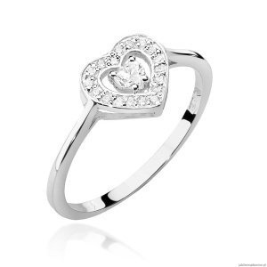 Pierścionek W442 Diament 0,10ct białe złoto
