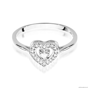 Pierścionek W442 Diament 0,10ct białe złoto