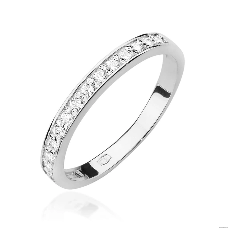 Pierścionek W0446 z diamentami białe złoto
