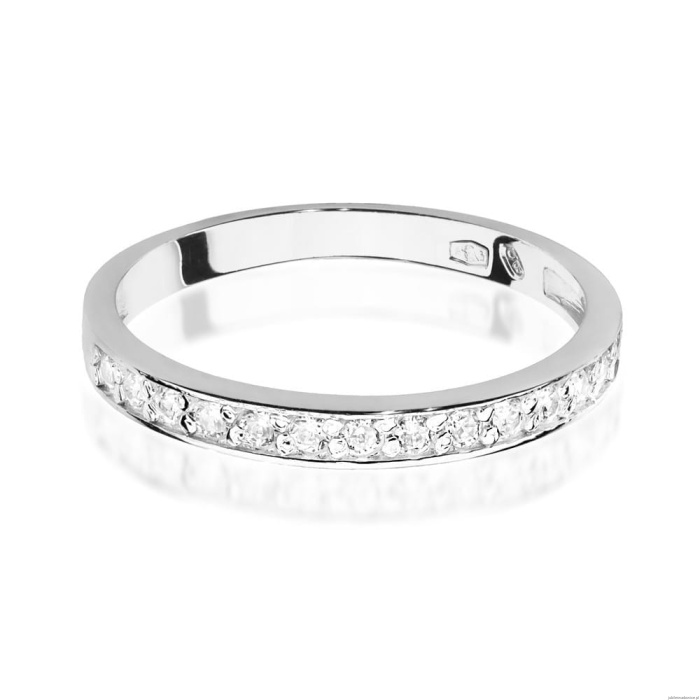 Pierścionek W0446 z diamentami białe złoto