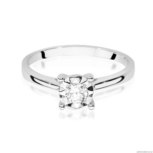 Pierścionek W447 Diament 0,20ct białe złoto