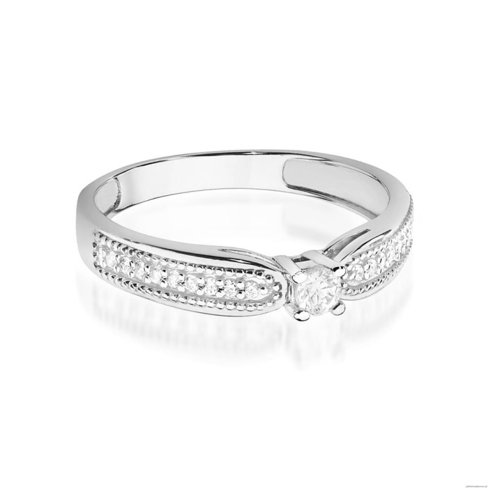 Pierścionek W449 Diament 0,08ct białe złoto