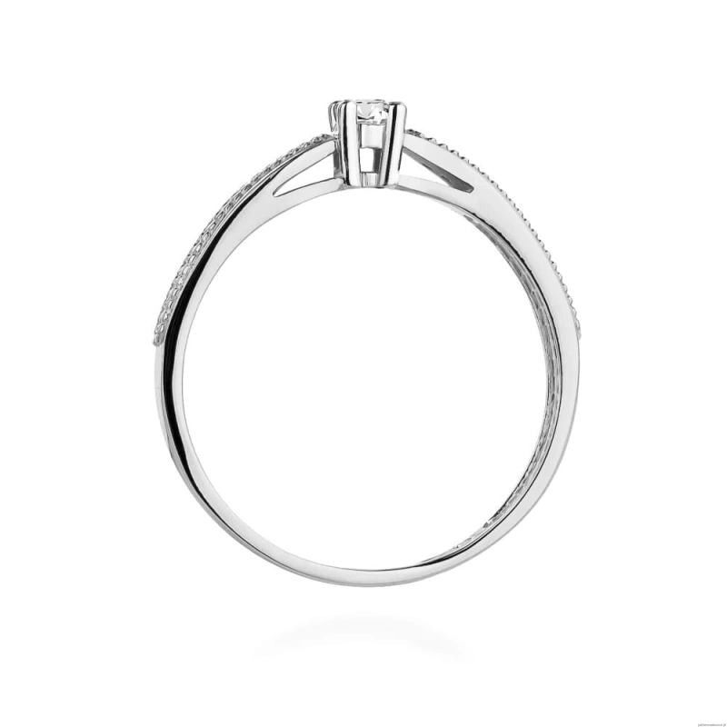 Pierścionek W449 Diament 0,08ct białe złoto