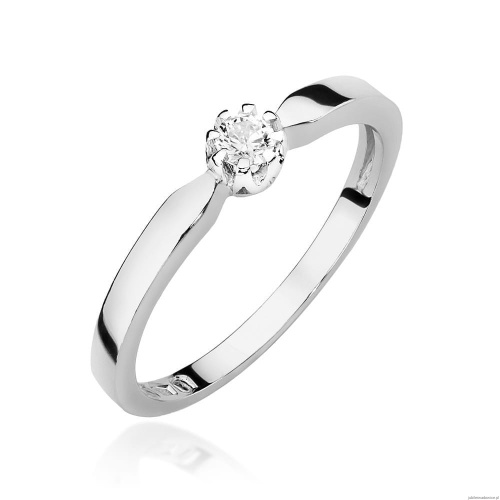 Pierścionek W450 Diament 0,10ct białe złoto