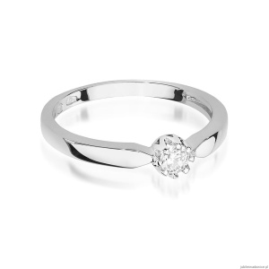 Pierścionek W450B Diament 0,15ct białe złoto