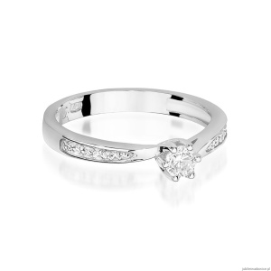 Pierścionek W453 Diament 0,15ct białe złoto