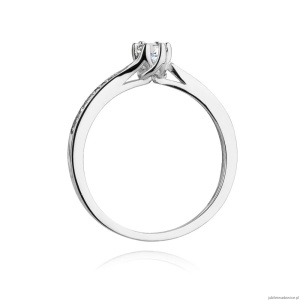 Pierścionek W453 Diament 0,15ct białe złoto