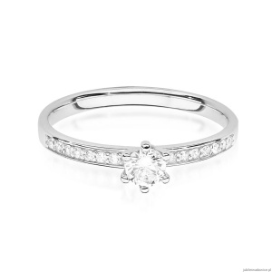 Pierścionek W459 Diament 0,10ct białe złoto