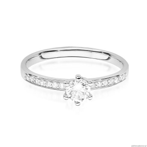 Pierścionek W459B Diament 0,25ct białe złoto