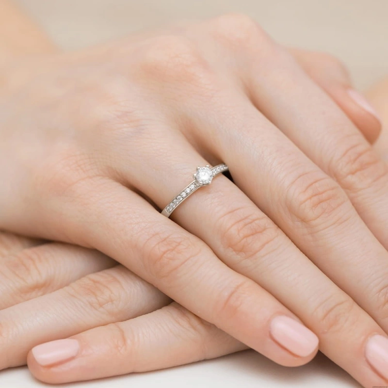 Pierścionek W459B Diament 0,25ct białe złoto