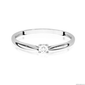 Pierścionek W461 Diament 0,01ct białe złoto