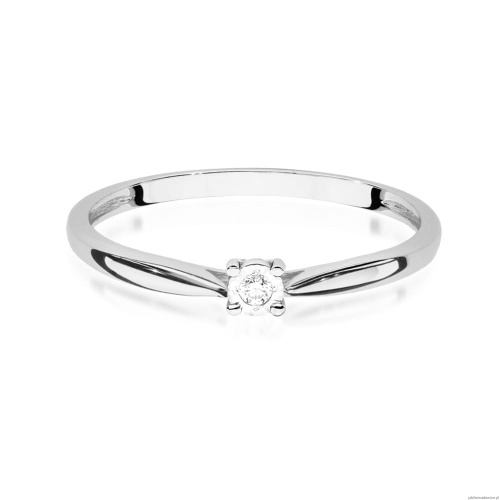 Pierścionek W461 Diament 0,01ct białe złoto