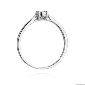 Pierścionek W461 Diament 0,08ct białe złoto
