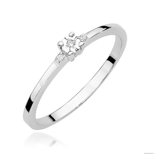 Pierścionek W0464 Diament 0,01ct białe złoto