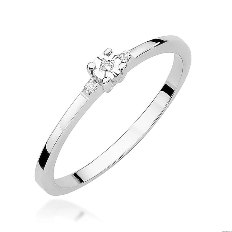 Pierścionek W0464 Diament 0,01ct białe złoto