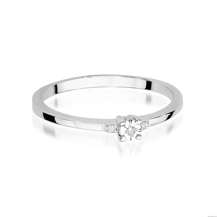 Pierścionek W0464 Diament 0,01ct białe złoto