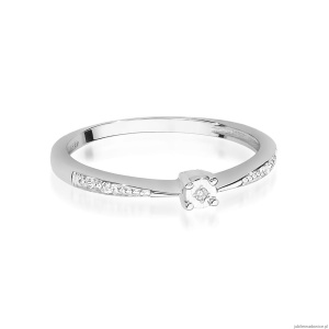 Pierścionek W465 Diament 0,01ct białe złoto