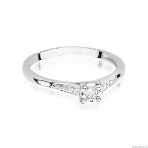 Pierścionek W0466 Diament 0,08ct białe złoto