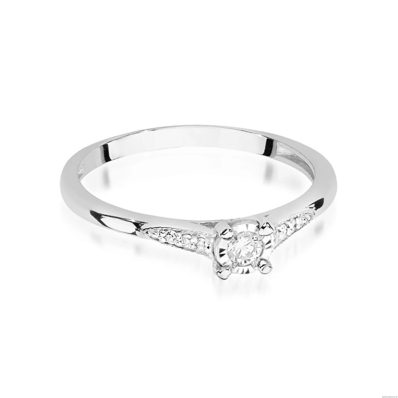 Pierścionek W0466 Diament 0,08ct białe złoto