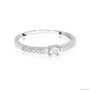 Pierścionek W467 Diament 0,02ct białe złoto
