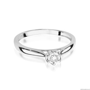 Pierścionek W468 Diament 0,08ct białe złoto