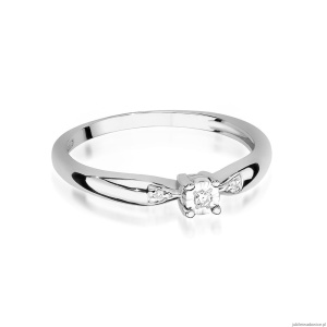 Pierścionek W469 Diament 0,02ct białe złoto