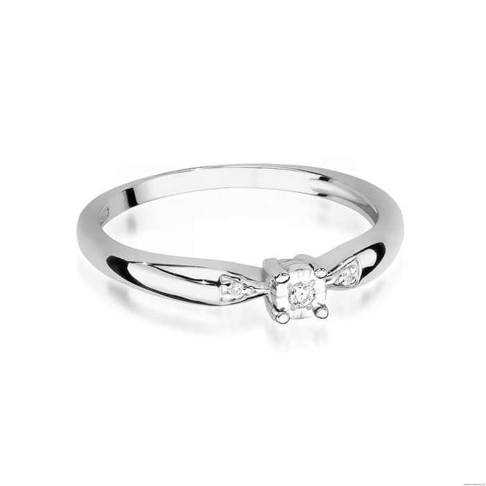 Pierścionek W469 Diament 0,02ct białe złoto