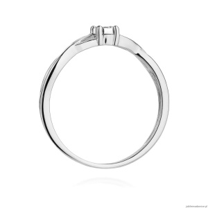 Pierścionek W470 Diament 0,03ct białe złoto