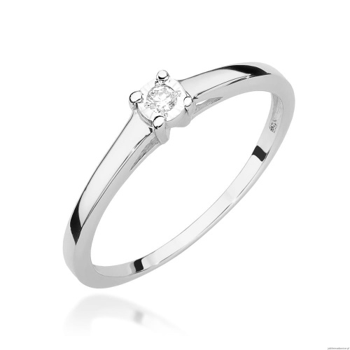 Pierścionek W471 Diament 0,03ct białe złoto