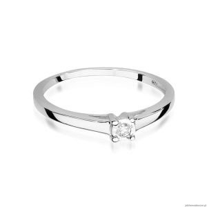 Pierścionek W471 Diament 0,03ct białe złoto
