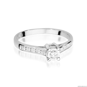 Pierścionek W474 Diament 0,08ct białe złoto